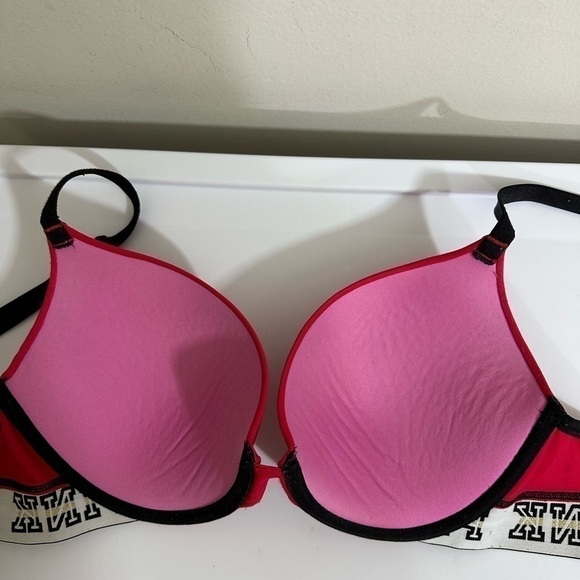 Pink Victoria Secret sz 34D bra red t—shirt style super cute - Picture 5 of 10